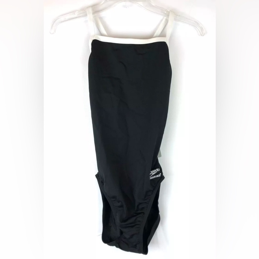 Speedo Women’s Black One Piece Swimsuit, Flyback, Size 8/34
